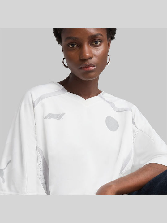 Jer-she Γυναικείο Αθλητικό Oversized T-shirt Λευκό