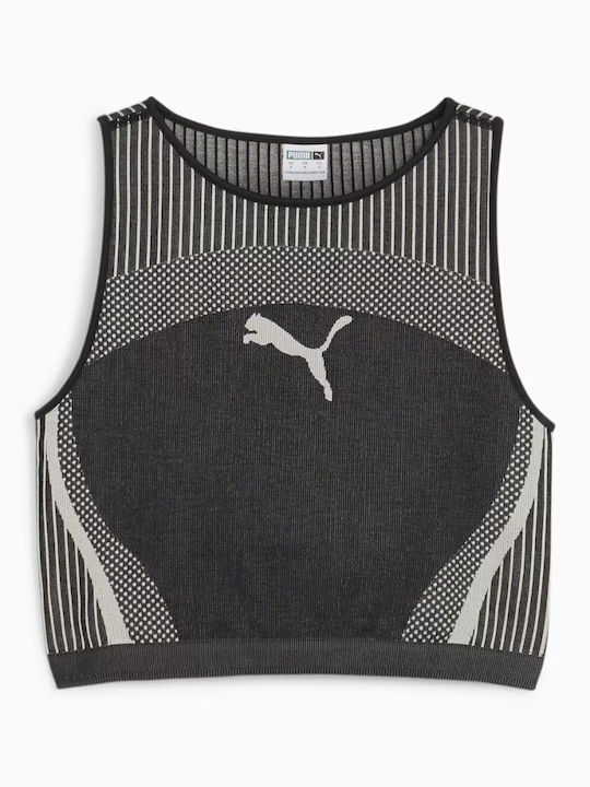 Dare To Bluze Damă Sport Crop Top Fără Mânecă Negru