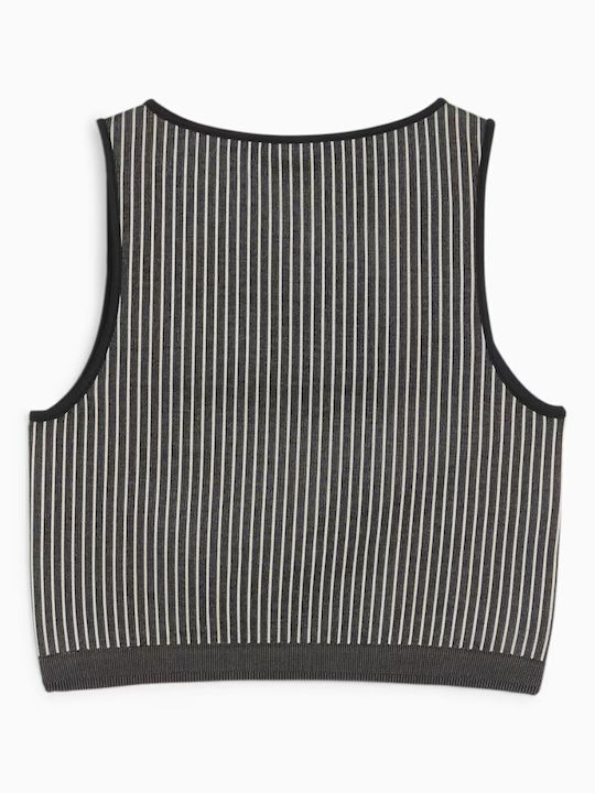 Dare To Bluze Damă Sport Crop Top Fără Mânecă Negru