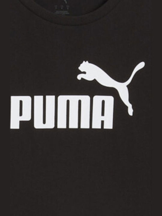 Logo Γυναικείο Crop T-shirt Μαύρο