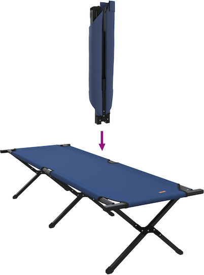 vidaXL Foldable Metallic Beach Sunbeds Blue 69x193x45cm 2pcs