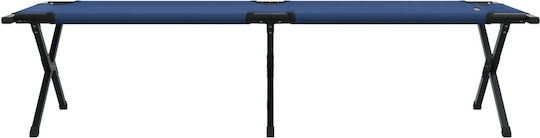 vidaXL Foldable Metallic Beach Sunbeds Blue 69x193x45cm 2pcs