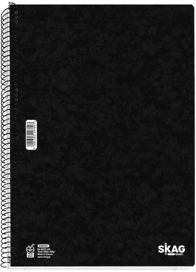 Skag Spiral Heft Geregelt A4 5 Themen Basic Schwarz 1Stück