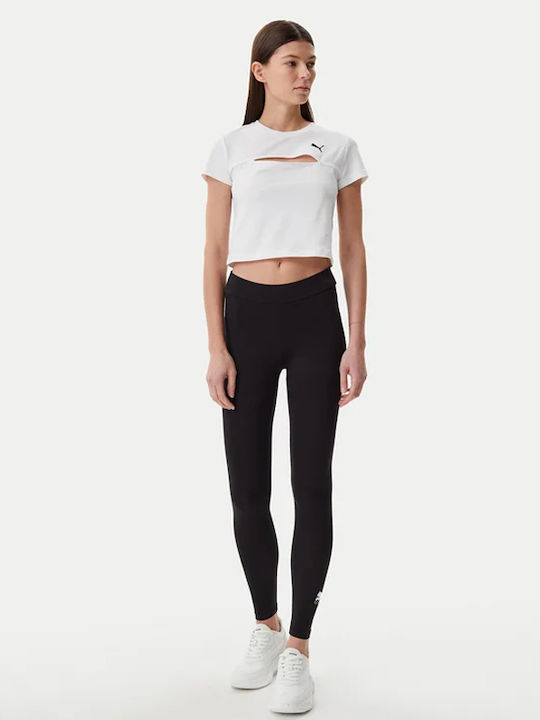 Essentials Tricou Crop Sportiv Damă Uscare Rapidă Alb
