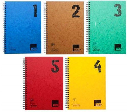 Neohart Spiral Notebook Ruled B5 90 Sheets 3 Subjects Simple 1pcs (Μiscellaneous colours)