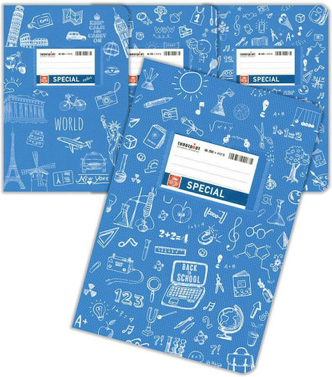 Typotrust Τετράδιο Ριγέ Β5 50 Φύλλων Special Doodle Γαλάζιο