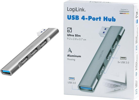 LogiLink Hub 4 Porturi USB 3.0 Cu Conectare USB-A Gri