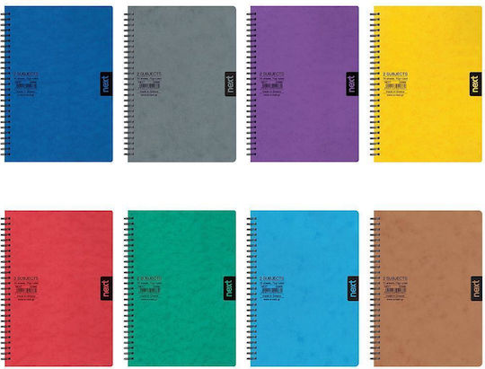 Next Spiral Notebooks Ruled B5 2 Subjects 10pcs (Μiscellaneous colours)