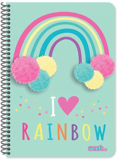 Must Team Σπιράλ Τετράδιο Ριγέ Β5 60 Φύλλων 2 Θεμάτων Rainbow (Διάφορα Σχέδια)
