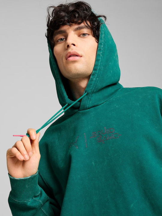Graphic Sweatshirt mit Kapuze Grün