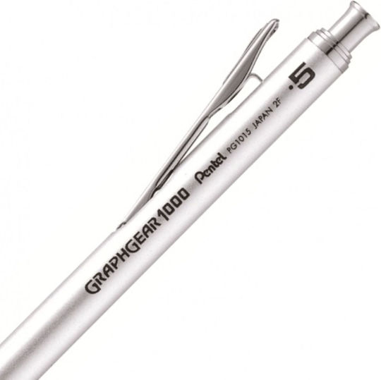 Pentel Graphgear 1000 Mechanical Pencil for Drawing Metallic 1pcs Silver