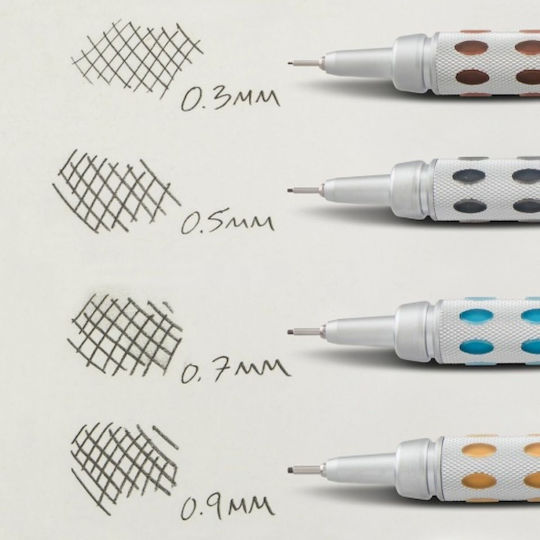 Pentel Graphgear 1000 Mechanical Pencil for Drawing Metallic 1pcs Silver
