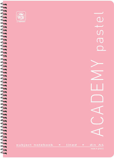 Typotrust Spiral Notebook Blank 60 Sheets 4 Subjects Academy Pastel 1pcs (Μiscellaneous Designs/Colors)