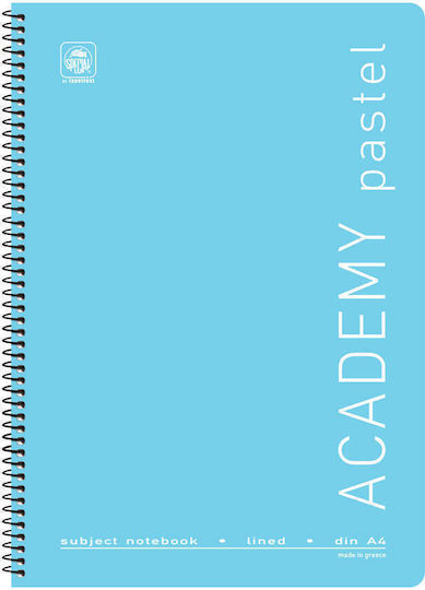 Typotrust Спирал Тетрадка Бял 60 Листа 3 Теми Academy Pastel 1бр (Различни дизайни/цветове)