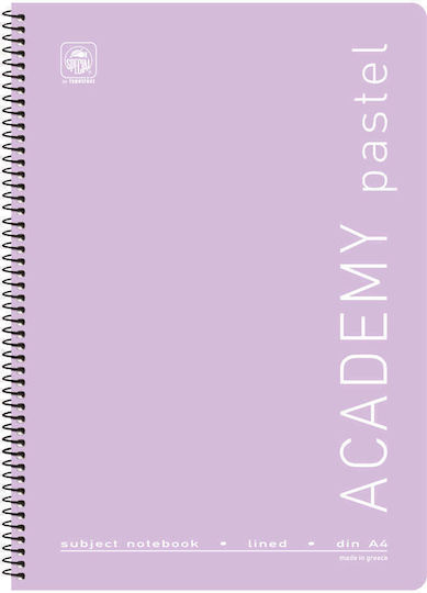 Typotrust Спирал Тетрадка Бял 60 Листа 3 Теми Academy Pastel 1бр (Различни дизайни/цветове)