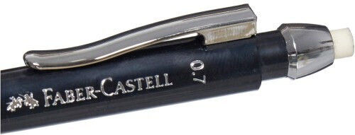 Faber-Castell Apollo Mechanischer Bleistift zum Zeichnen Metallisch 0.7mm mit Radiergummi 1Stück Schwarz
