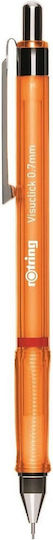 Rotring Visuclick Μηχανικό Μολύβι Σχεδίου Πλαστικό 0.7mm με Γόμα 1τμχ Πορτοκαλί