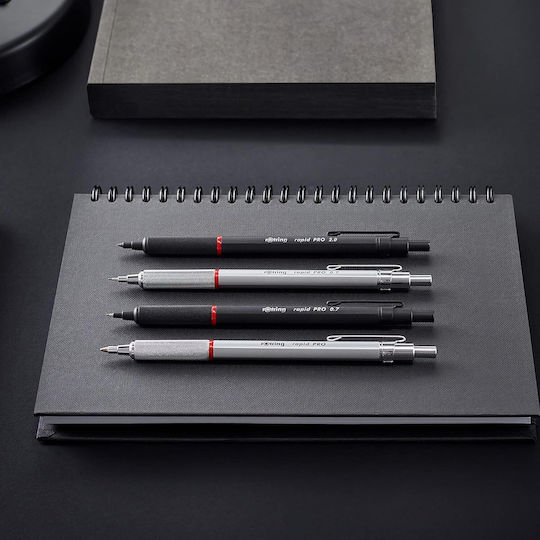 Rotring Rapid Pro Механичен Молив за Рисуване Метално 0.5мм с Гума и Ножица 1бр Черен