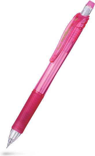 Pentel Energize Μηχανικό Μολύβι Πλαστικό 0.7mm με Γόμα 1τμχ Ροζ