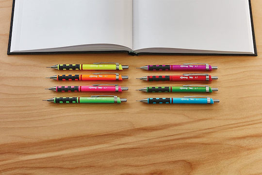 Rotring Tikky Mechanischer Bleistift zum Zeichnen Kunststoff 0.7mm mit Radiergummi Neon Yellow 2007251