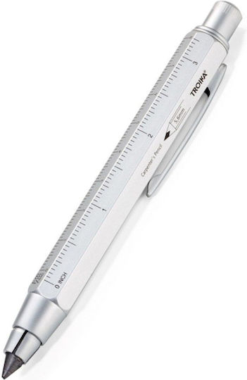 Troika Construction Mechanical Pencil for Drawing made of Brass with Sharpener 1pcs Silver