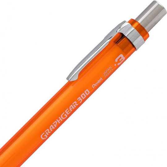 Pentel Graphgear 300 Μηχανικό Μολύβι Σχεδίου Πλαστικό 0.3mm 1τμχ Πορτοκαλί