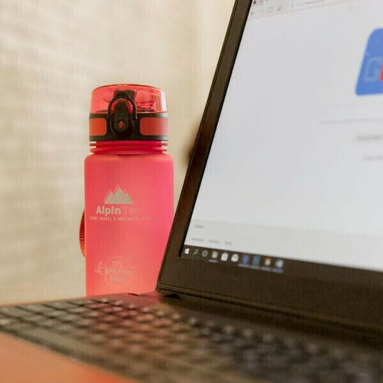 AlpinPro Kids Water Bottle Unicorn Plastic with Straw Non Spill Pink 500ml