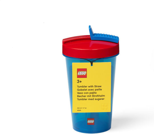 LEGO Iconic Classic Παιδικό Παγούρι Θερμός Πλαστικό με Καλαμάκι Διάφανο 500ml