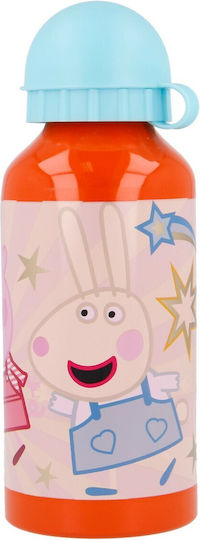 Stor Kinderflasche Peppa Schwein Aluminium mit Strohhalm 400ml