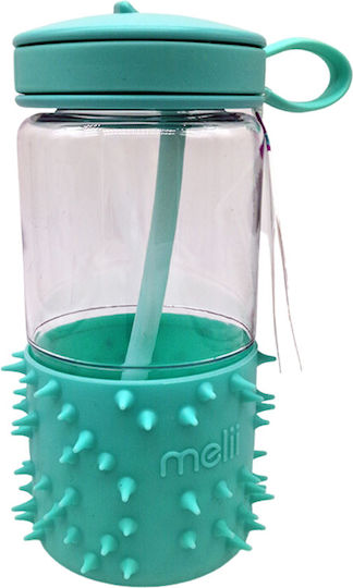 Melii Kids Water Bottle Plastic with Straw Green 503ml