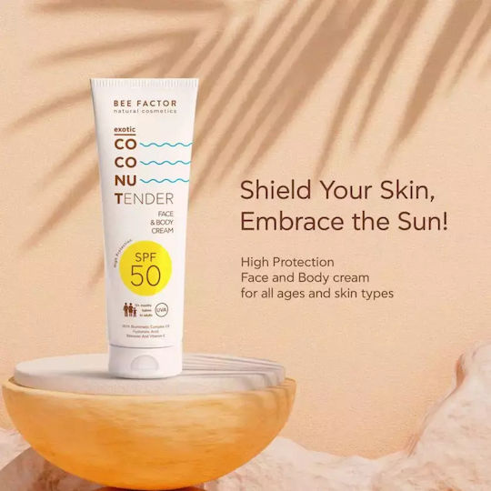Bee Factor Exotic Coconut Tender Αντηλιακή Κρέμα Προσώπου και Σώματος SPF50