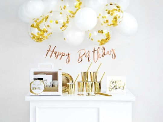 PartyDeco Set De Decorare Pentru Petreceri În Culoare Aurie 60 Bucăți