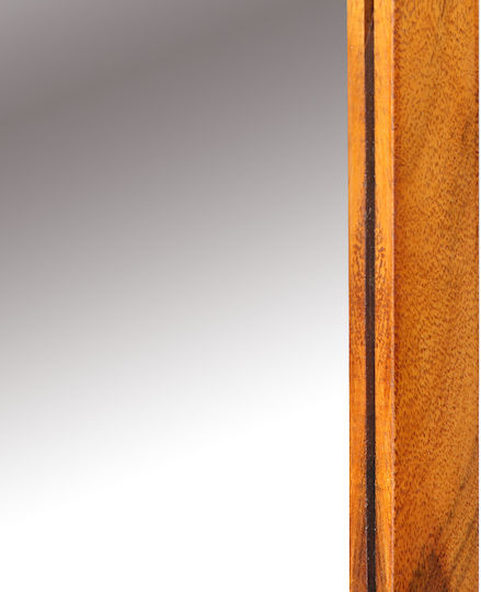 Bodenstehende Schminktisch aus Massivholz Braune Massivholz mit Spiegel 90x45x75cm