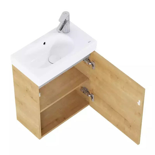 Roca Πάγκος με Νιπτήρα με Φως Light Oak