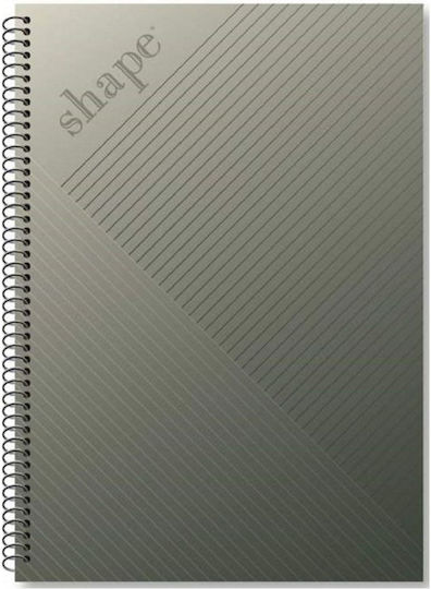 Shape Notebooks Spiral Caiet Cu dungi A4 120 de Foi 4 de Subiecte SHAPE Gri 1buc