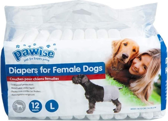 Pawise Female Dogs Пелени за кучета 6,4-8,9kg Large 6.5см 12бр