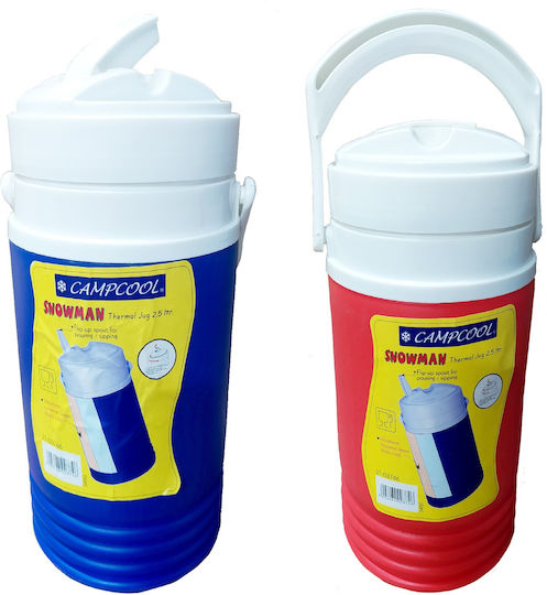 Campcool Snowman Thermal Jug Container with Faucet Thermos Bottle Plastic 2.5lt Blue