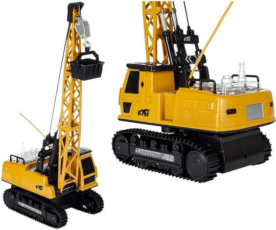 Jucărie Cu Teleghidare Excavator Cu Cărămidă "isp Likesmart Cărămidă" Lumină Led Sunete Baterie Reîncărcabilă Nimh 4.8v 300mah Șenile de Cauciuc Rotire la 360° Cablu de Încărcare Galben