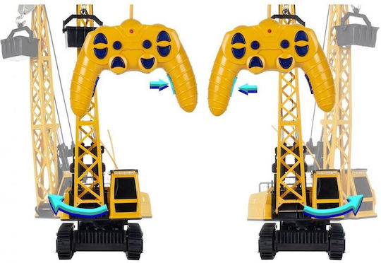 Jucărie Cu Teleghidare Excavator Cu Cărămidă "isp Likesmart Cărămidă" Lumină Led Sunete Baterie Reîncărcabilă Nimh 4.8v 300mah Șenile de Cauciuc Rotire la 360° Cablu de Încărcare Galben