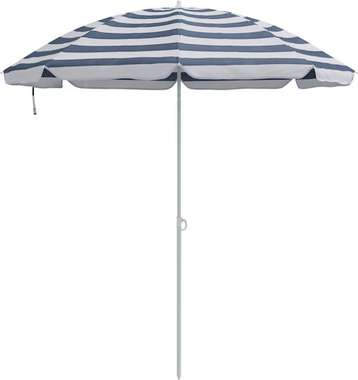 vidaXL Folding Beach Umbrella Diameter 1.6m Blue