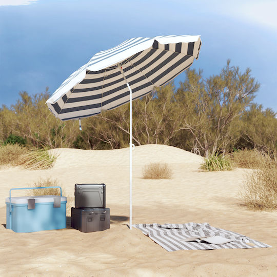 vidaXL Pliabil Umbrelă de Plajă cu Diametru de 2.4m Albastru 4010663
