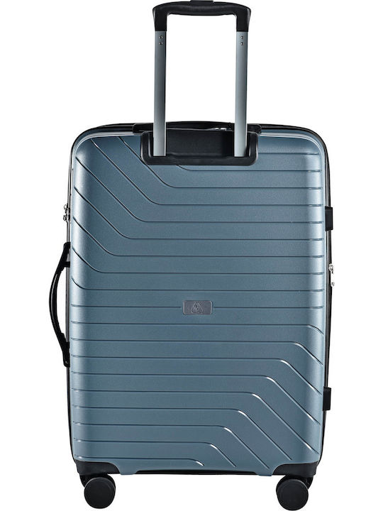 Lavor Large Hard Gray Travel Suitcase with 4 Wheels Height 75cm