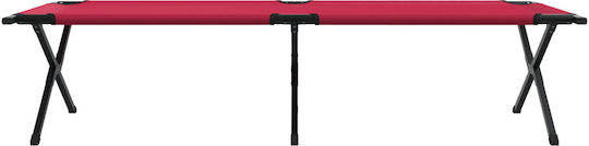 Foldable Guest Bed Without Aluminum Mattress Single Red 210x80x46cm