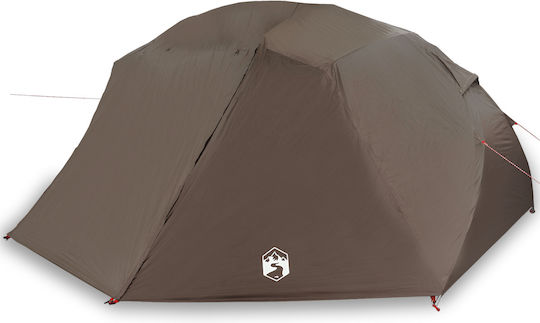 vidaXL Camping Tent Tunnel Brown with Double Cloth for 7 People 514x465x187cm