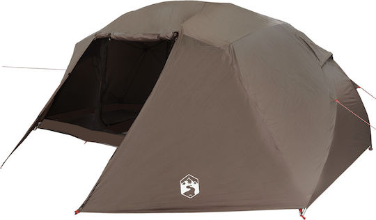 vidaXL Camping Tent Tunnel Brown with Double Cloth for 7 People 514x465x187cm