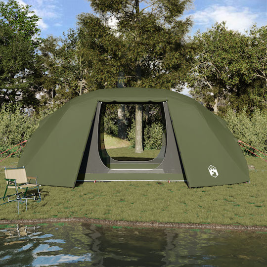 vidaXL Summer Fishing Tent Khaki with Double Cloth for 7 People 514x465x187cm