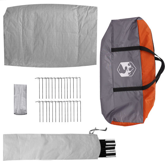 vidaXL Summer Camping Tent Teepee Gray for 6 People 466x310x240cm