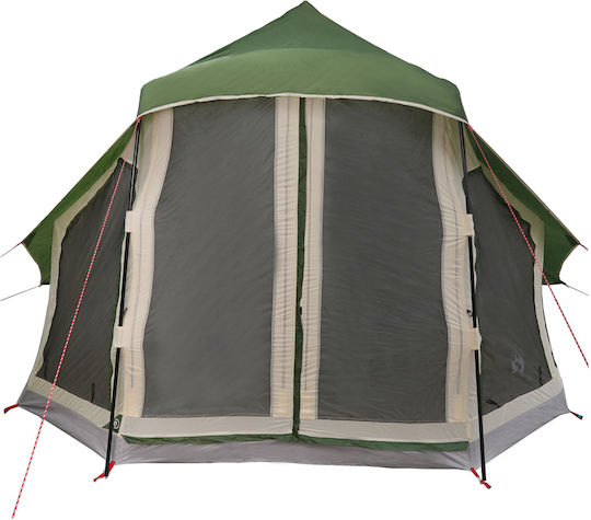 vidaXL Summer Camping Tent Teepee Green for 6 People 404x370x270cm