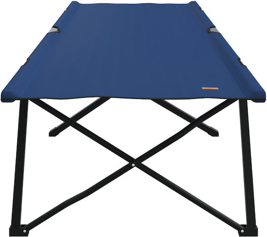 vidaXL Ξαπλώστρα Παραλίας Μπλε Μεταλλική 74x208x48εκ.