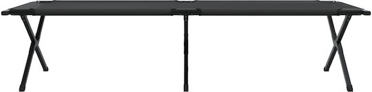 vidaXL Strandliegen Schwarz Faltbar 80x210x46cm. 2Stück